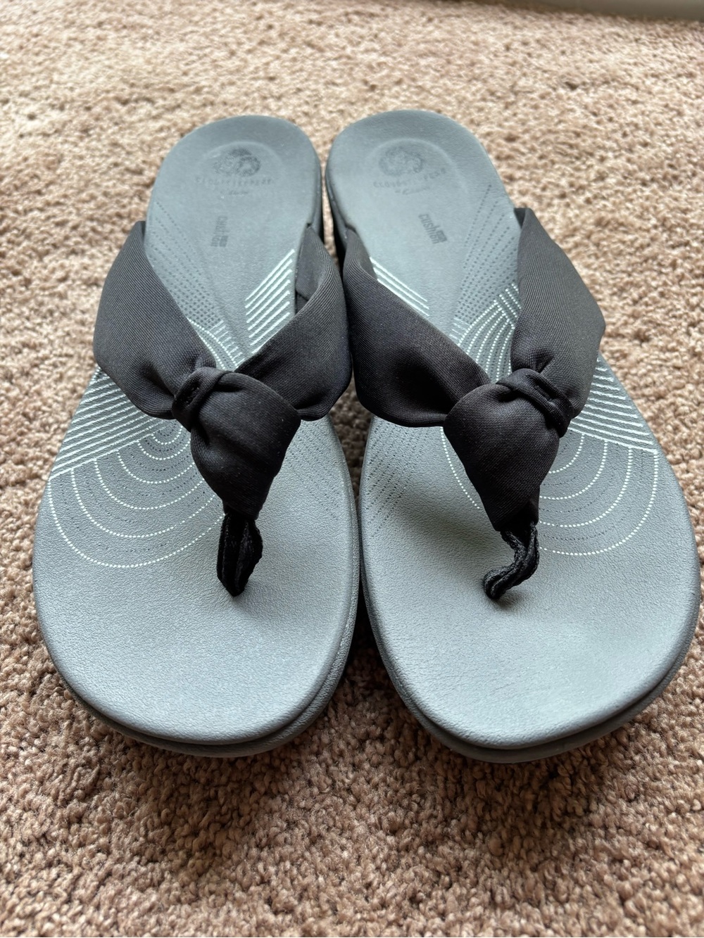 Clark Arla Glison Black Fabric Sandals